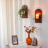 Set 2 Mid Century Modern Candle Sconces: of Walnut Boho Wall Candle Holder Decor for Living Room Fireplace - Arch