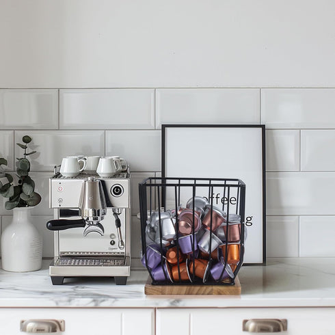 Extra-Large Coffee Pod Holder, K Cup Storage for Small Space, Coffee Pod Basket, Coffee Station Organizer, Accessories