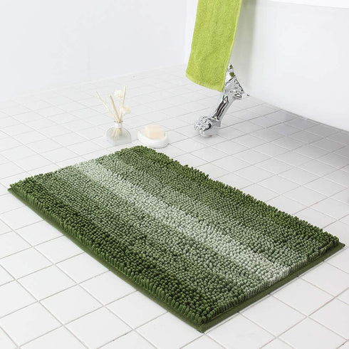 COSY HOMEER 28x18 Inch Bath Rugs, 100% Polyester Extra Soft Non-Slip Bathroom Mats, Machine Washable, Green