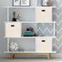 Black Foldable Storage Cubes Bins, Fabric Storage Box Organizer with Dual Handles for Home Organizer (Creamy-White)