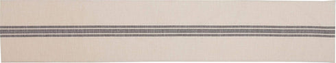 Market Place Gray Grain Sack Stripe Table Runner, 13" x 72", Farmhouse Style Gray and Cream Tabletop D cor