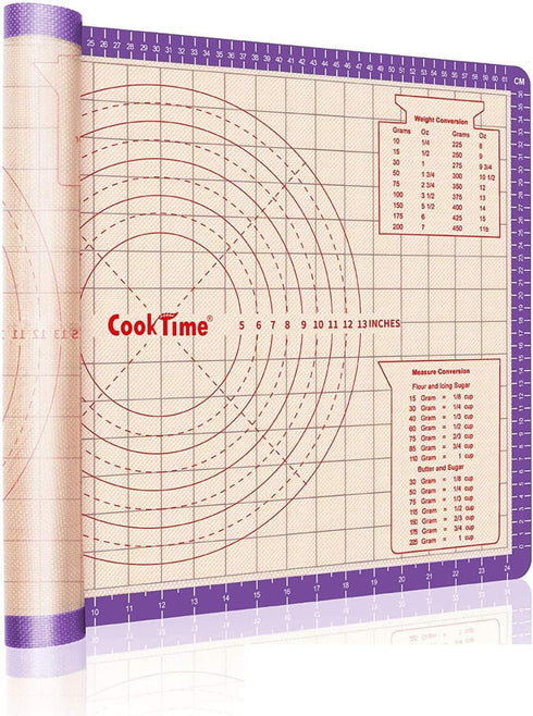 Pastry Baking Mat 28x20 Inch, Silicone Dough Sheet Mat with Measurement, Perfect for Making Pie, Pizza