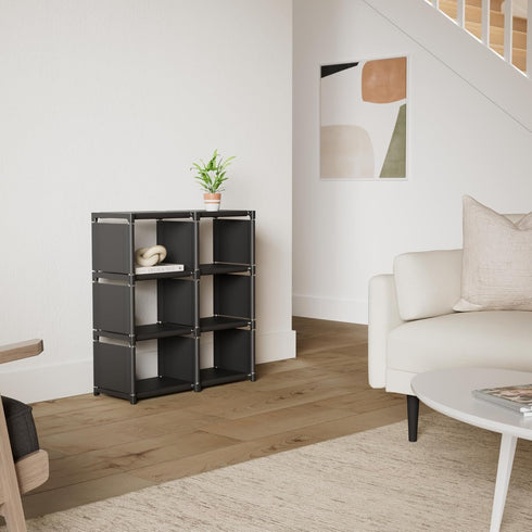 6 Room,Office,Closet Mavivegue Book Shelf, Cube Storage Organizer, DIY Bookcase, Metal Cube Bookshelf,Tall Book case