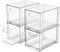 SUOXING 4 Pack Clear Stackable Storage Drawers,7.3 High Large Baby Bottle Organizer,Bathroom