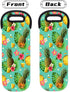 Tropical Pineapple Pattern Wine Bag - Neoprene Leakproof Travel Tote with Handle, Reusable Cooler for Parties