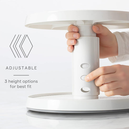 YouCopia Crazy Susan Two-Tier Turntable, Height-Adjustable Lazy Susan Organizer for Kitchen Cabinet & Pantry