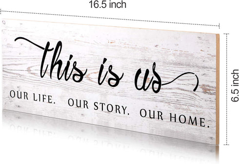 Jetec This Is Us Wall Sign - Wooden Family Wall Plaques with Quotes for Living Room, Bedroom, Christmas Decorations