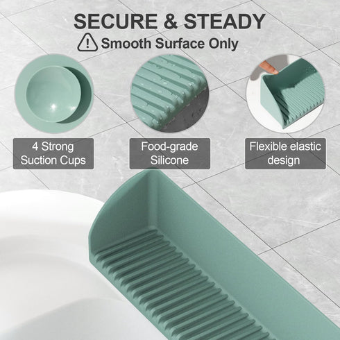 4 1Pack, Bathtub Splash Guard for Tub - Silicone Tub Water Splash Guard with Suction Cups, Bath Toy Holder, Tub Play