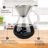 T-mark Pour Over Coffee Maker, 600ml/20oz, Reusable Double-layer Stainless Steel Filter, BPA-Free Glass Coffee Carafe