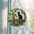 RVEAFA 9.8'', Cat Sun Catcher Stained Glass Window Hanging Book Lover Gifts for Women Book Wall Decor Handmade Sun