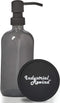 Gray Soap Dispenser with Black Pump, Non-Slip Coaster, Semi Translucent Smokey Grey 16oz Glass Bottle
