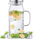 Bivvclaz 2 Liter 68 oz Glass Pitcher with Lid and Handle, Glass