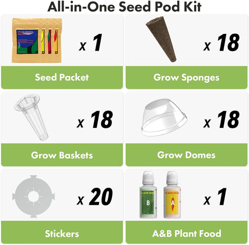 18-pods, 350+ LYKOCLEAN Salad Buttercrunch Lettuce Seeds for AeroGarden, iDOO, Ahopegarden Hydroponics Growing System
