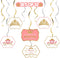 LINGTEER A Little Princess Royal Crown - 12 pcs Pink Swirls Streamers for Baby Girl Birthday Shower Decorations