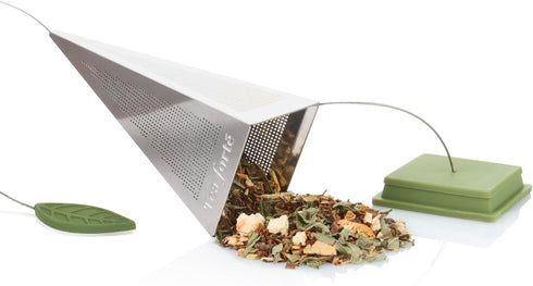 Tea Forte Icon Stainless Steel Loose Leaf Tea Infuser - Extra Fine Strainer with Silicone Leaf