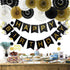 BEISHIDA Black Gold White Hanging Honeycomb Round Paper Fans Decoration Set for New Year Baby Shower