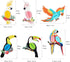 6 Pieces Tropical Parrot Birds Honeycomb Paper Cutouts - Hanging Luau Party Decorations for Summer Events
