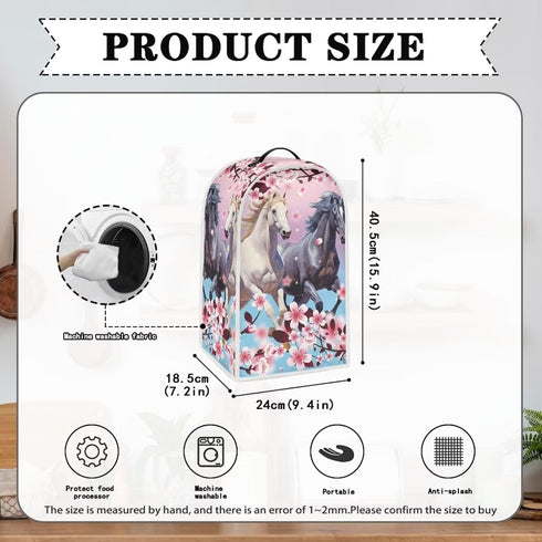 Flower Horse Blender Covers: Washable Food Processor and Stand Mixer Appliance Cover for Kitchen Machines