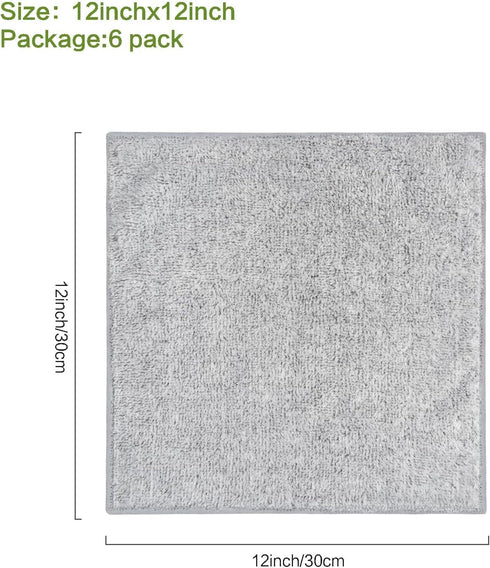 12Inch 12Inch 12 Pack SINLAND Microfiber Face Towels Ultra Soft Facial Washcloths Face Cloth x Grey, Gray