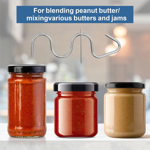 Wihteuy 2025 Peanut Butter Stirrer, Stainless Steel Peanut Butter Mixer Tool, Belongs To Professional Peanut Butter