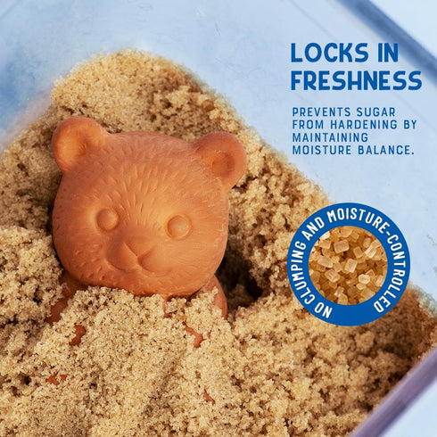 Vivid Works 1 Pack Brown Sugar Bear Keeper, Terracotta Sugar Saver Softener for Brown Sugar Containers, Reusable