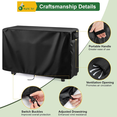 50inch 51"Lx22"Wx36"H Prep Table Cover for Keter Unity XL Portable Outdoor Table, BBQ Cart Cover Waterproof Tool Box