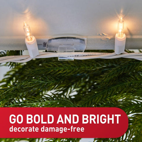Command 20 24 Command Outdoor Light Clips, Clear Clips and Strips, Damage-Free Hanging Outdoor Light Clips with Weather