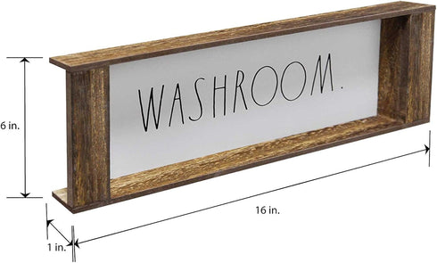 Rae Dunn Toilet Tank Tray, Decorative Wooden Organizer for Bathroom Storage of Toilet Paper and Hand Towels
