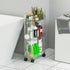 3 Tier Slim Rolling Storage Cart with Wheels for Small Space,Clear Modern Design Slim Utility Cart Suitable as Bathroom