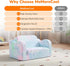 2-in-1 MeMoreCool Glowing Pastel Rainbow Kids Chair, Foldable Kids Couch and Kids Sofa for Playroom Nursery, Soft Foam