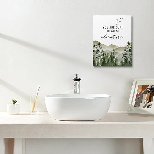 XWELLDAN 11 14 Inch, You are Our Greatest Adventure Woodland Nursery Inspirational Wall Art Canvas Prints,Watercolor