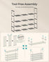 4-Tier 25-30 11.8 46.1 28.4 Inches, ULSA034B01 SONGMICS Shoe Rack, Shoe Organizer, Metal Storage Shelf, Upright