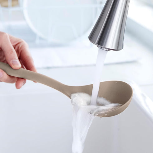 GreenPan Silicone Solid Spoon, Mixing, Stirring, Serving Kitchen Utensil, Heat-Resistant, Taupe