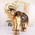 Feng Shui Lucky Elephant Statue, Golden Elegant Figurine, Small Resin Home Decoration