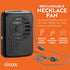 O2COOL Portable Neck Personal Travel USB Battery Powered Adjustable Lanyard Cooling Fan (Black)