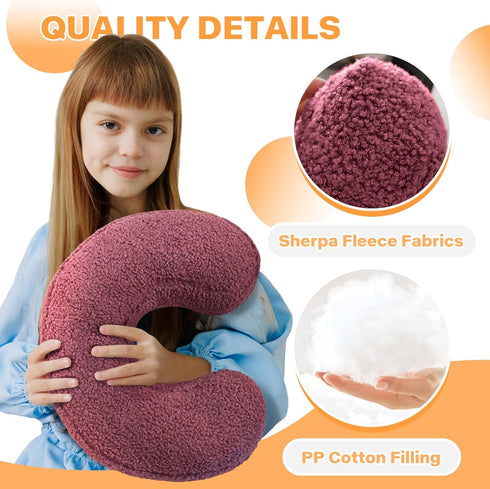 14.9" Lx11.8 huraty Alphabet L Pillow Ginger Initial Letter Cushion Decorative Nursey Pillow Lambs Wool Novelty Room