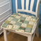 Vctops Patchwork Chair Pad with Ties, No Slip Lace Trim Cushion, Farmhouse Floral Print, 16"x16" (017 Green)