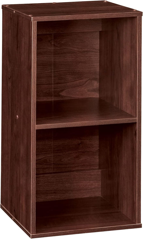 ClosetMaid Cubeicals 2-Cube Storage Shelf Organizer, Stackable or Wall-Mountable, Easy Assembly, Dark Cherry Finish