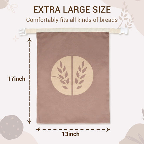 NATURALLY WRAPPED (2 Pack) Reusable Beeswax Bread Bags for Homemade Bread Extra Thick Cotton, XL Natural Cotton Beeswax
