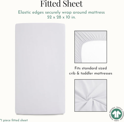 1 Evolur Piece Rock Grey Full Crib Solid Fitted Sheet, Fitted Crib Sheet for Standard Crib and Toddler Mattress, Soft
