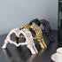 LCCCK White Hand Gesture Desk Statues Love Ornaments,Skull Couple Statue, Creative Wedding Home Desktop Decor,Heart