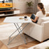 18" VINGLI Small Folding Table Portable, Adjustable Height Personal Laptop TV Tray, Camping Table, HDPE Plastic Top