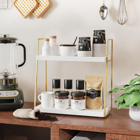 2087 Countertop, 2 Countertop, Coffee Bar Organizer for Multifunctional Coffee Station Organizer for Accessories