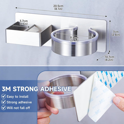 Hair Dryer Holder Wall Mounted, Hair Tool Organizer for Bathroom, Stainless Steel Hanger for Curling Iron