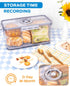 2 Pack Countertop Dynta Bread Box Bread Storage Container Airtight Recording Time Bread Box for Kitchen Plastic Bread