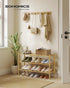 Closet, 3-Tier, 12-16 ULBS053YL01 SONGMICS Bamboo Shoe Rack for Stackable Shoe Oragnizer with Modular Structure