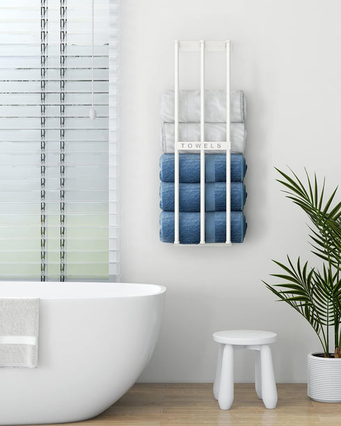 Towel Holders for Bathroom Wall Mounted, Bethom Towel Storage for Small Bathroom, Wall Towel Rack for Rolled Towels