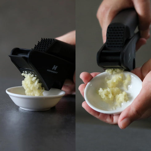 XPress | All-In-One Garlic Press Easy to Use & Clean, Effortlessly Squeeze Garlic Mincer, Durable Nylon Plastic Garlic