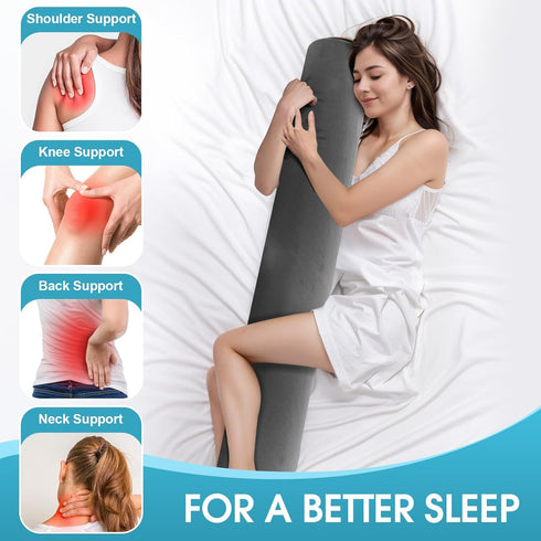 SereneCloud (35.43"*7.9") Memory Foam Body Pillow for Bed, Long & Big Full Body Pillows for Adults, Multifunctional
