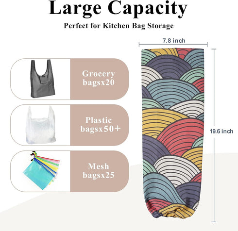 Heavy Duty Plastic Bag Holder: Wall Mount Organizer Dispenser for Grocery Bag Storage in Home Kitchen or Camper